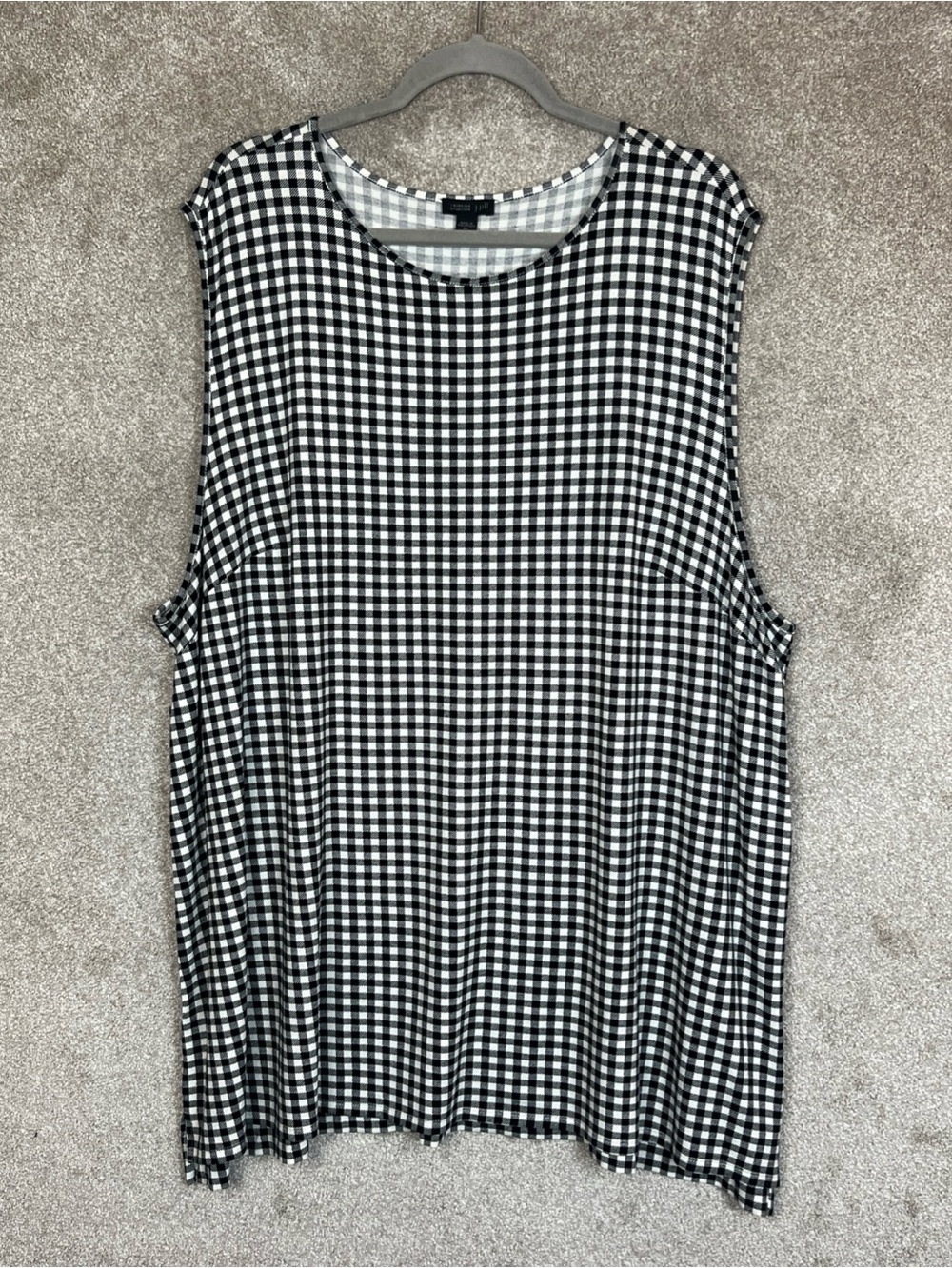 J Jill Shirt Womens 4X Black White Sleeveless Pullover Stretch New- 5287
